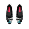 Black Round Toe Shoe Ice Triangles