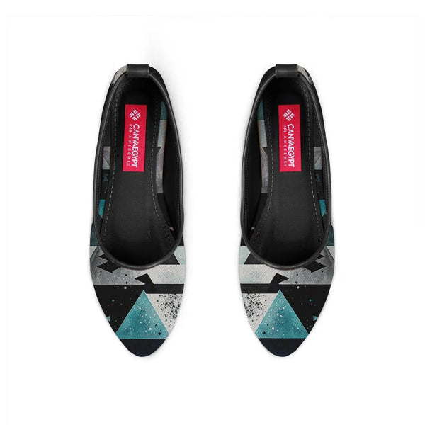 Black Round Toe Shoe Ice Triangles - CANVAEGYPT