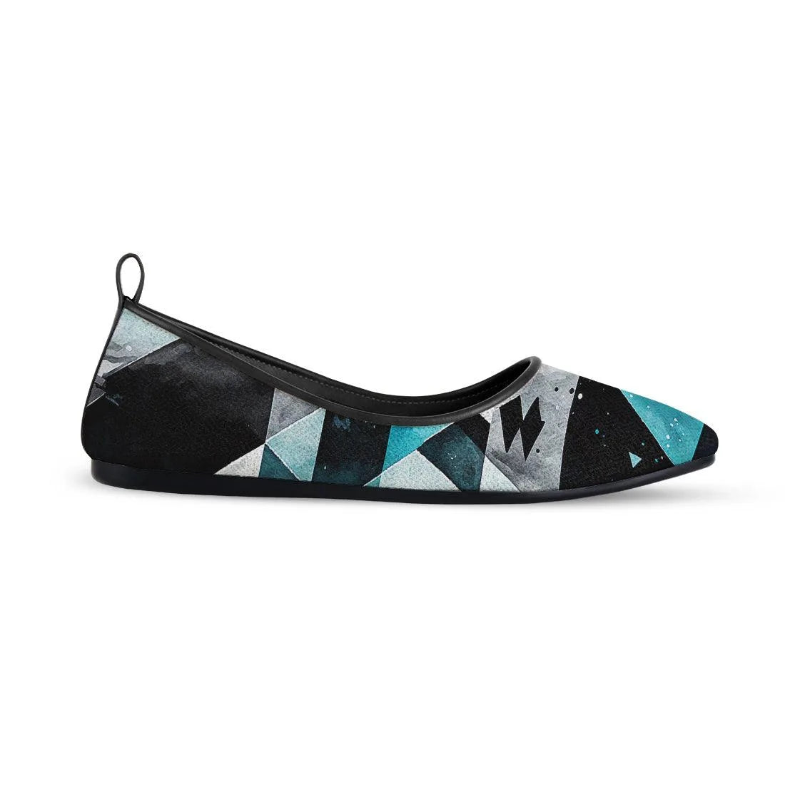 Black Round Toe Shoe Ice Triangles - CANVAEGYPT