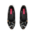 Black Round Toe Shoe Leaves