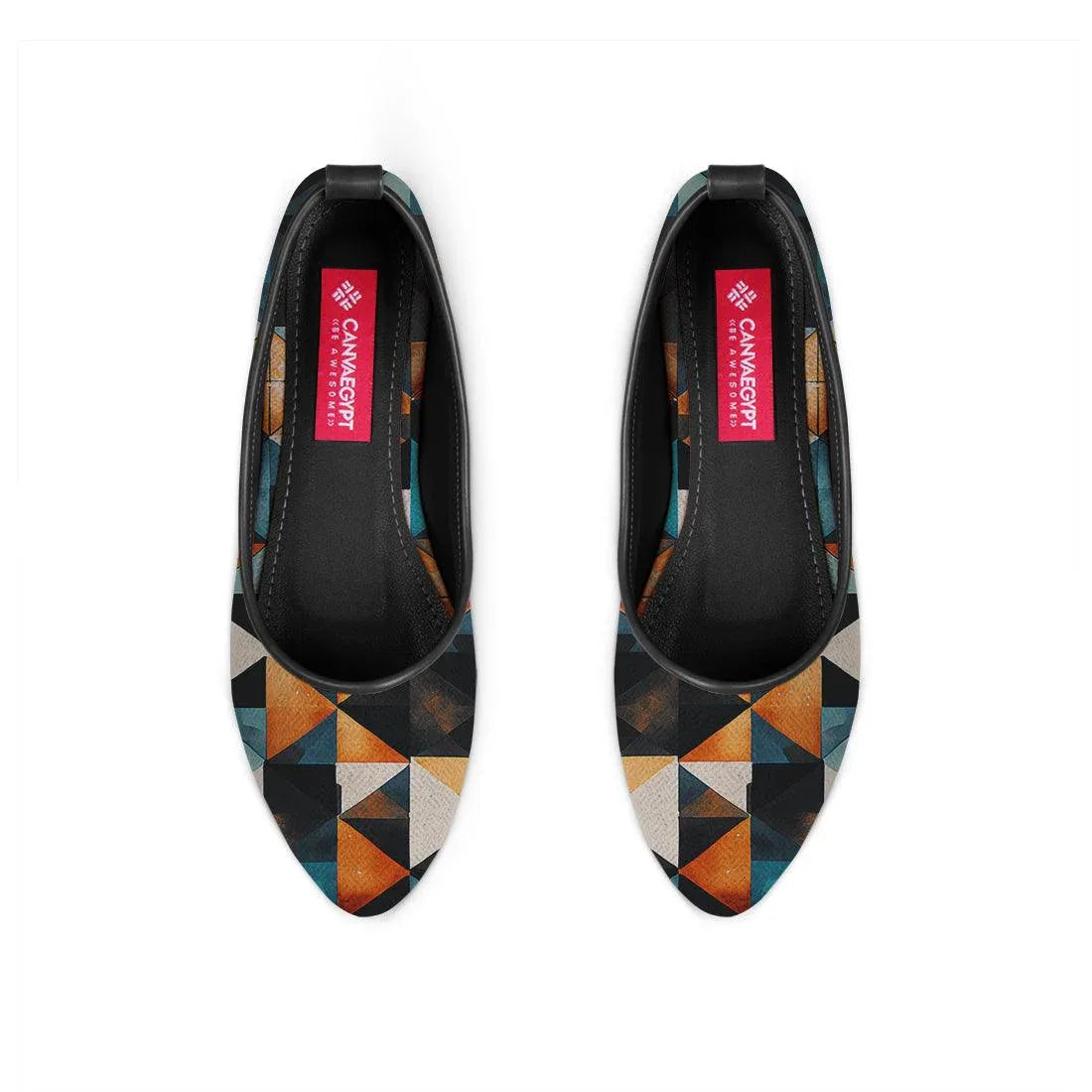 Black Round Toe Shoe Polygons - CANVAEGYPT