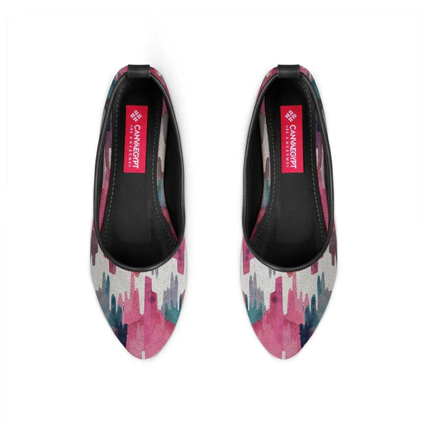 Black Round Toe Shoe Rose quarts - CANVAEGYPT