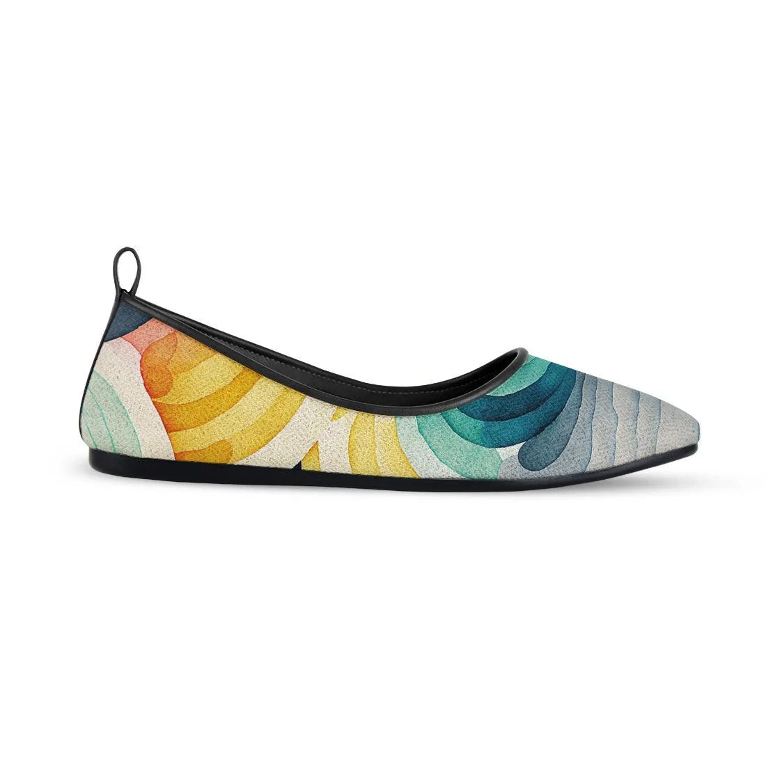 Black Round Toe Shoe Scribbles - CANVAEGYPT