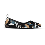 Black Round Toe Shoe Leaves - CANVAEGYPT