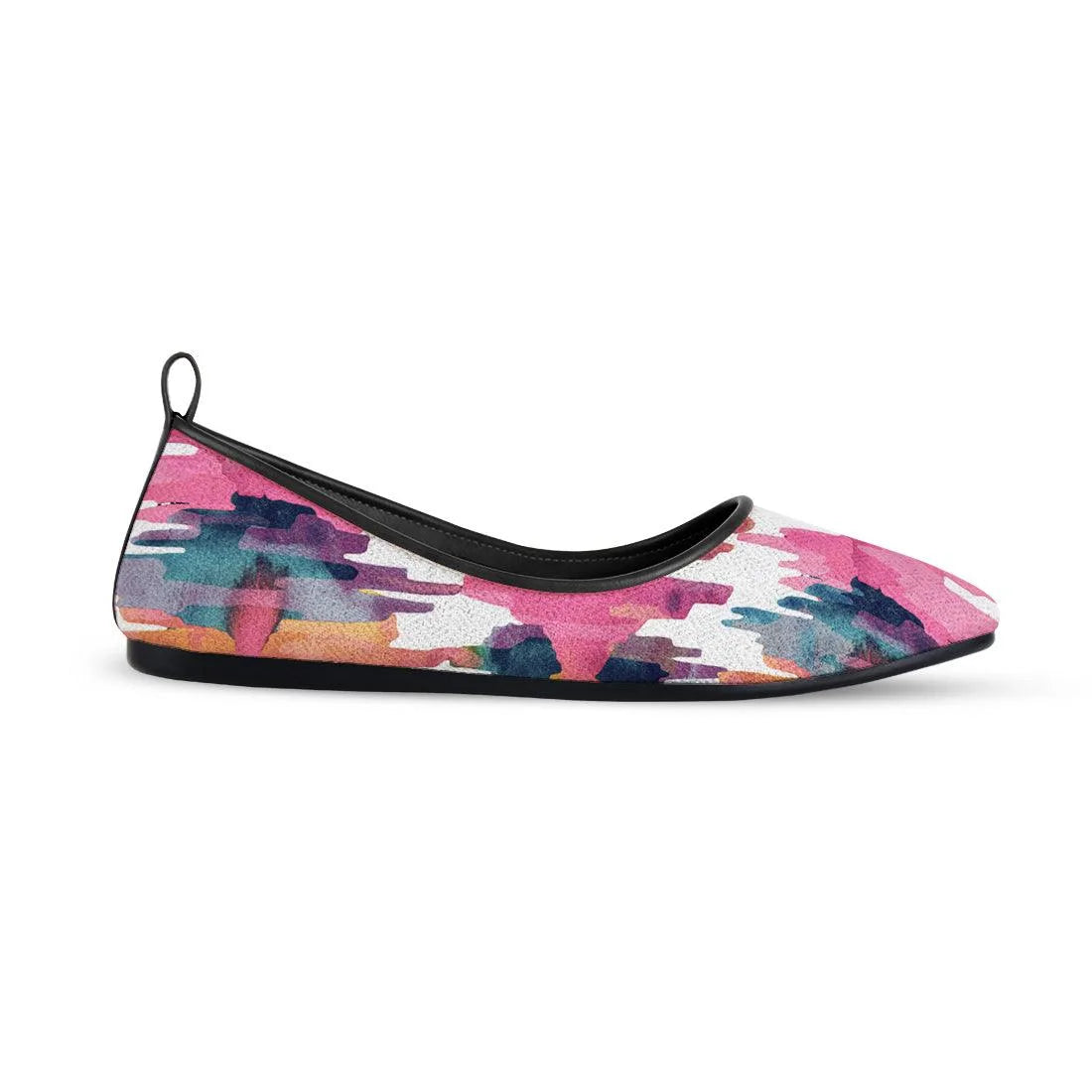 Black Round Toe Shoe Rose quarts - CANVAEGYPT