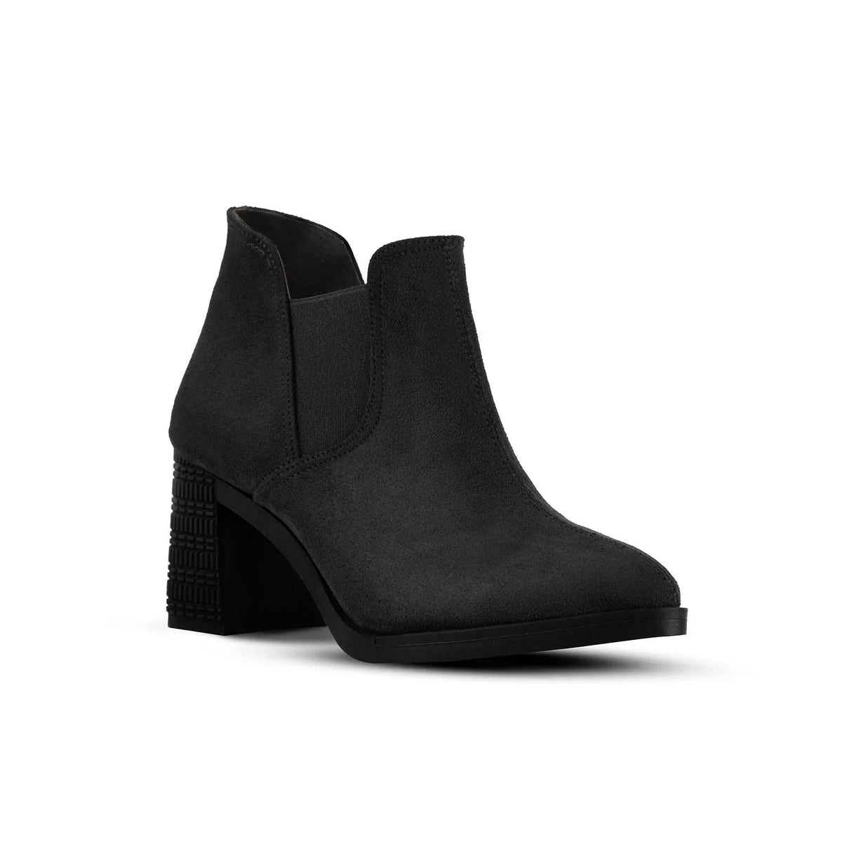 Black Slit Heeled Bootie - CANVAEGYPT - tryon