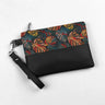 Black Toiletry Pouch Big Leaves