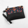 Black Toiletry Pouch Ethnic Flower