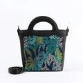 Black Top Handle Handbag Palm Art