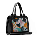 Black Travel Hobo Bag Sun Illustration