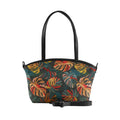 Black Wide Tote Bag Big Leafs