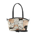 Black Wide Tote Bag Cute Pets