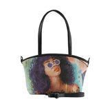 Black Wide Tote Bag Flamingo Queen - CANVAEGYPT