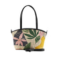 Black Wide Tote Bag Leafs