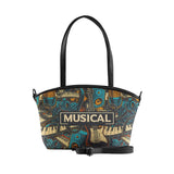 Black Wide Tote Bag Musical - CANVAEGYPT