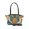 Black Wide Tote Bag Tiger in the mountains