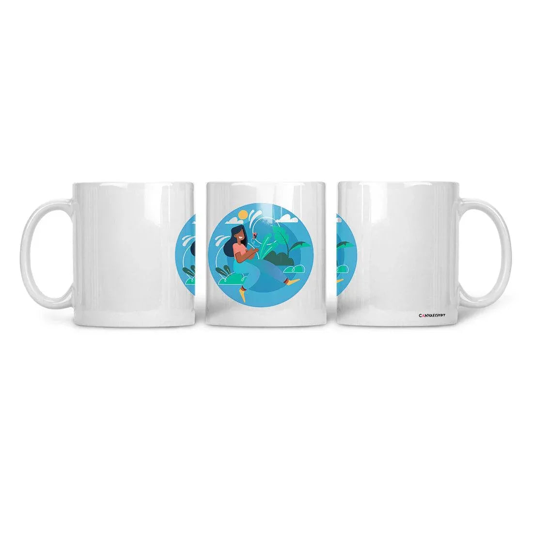 Ceramic Mug Happy nature - CANVAEGYPT