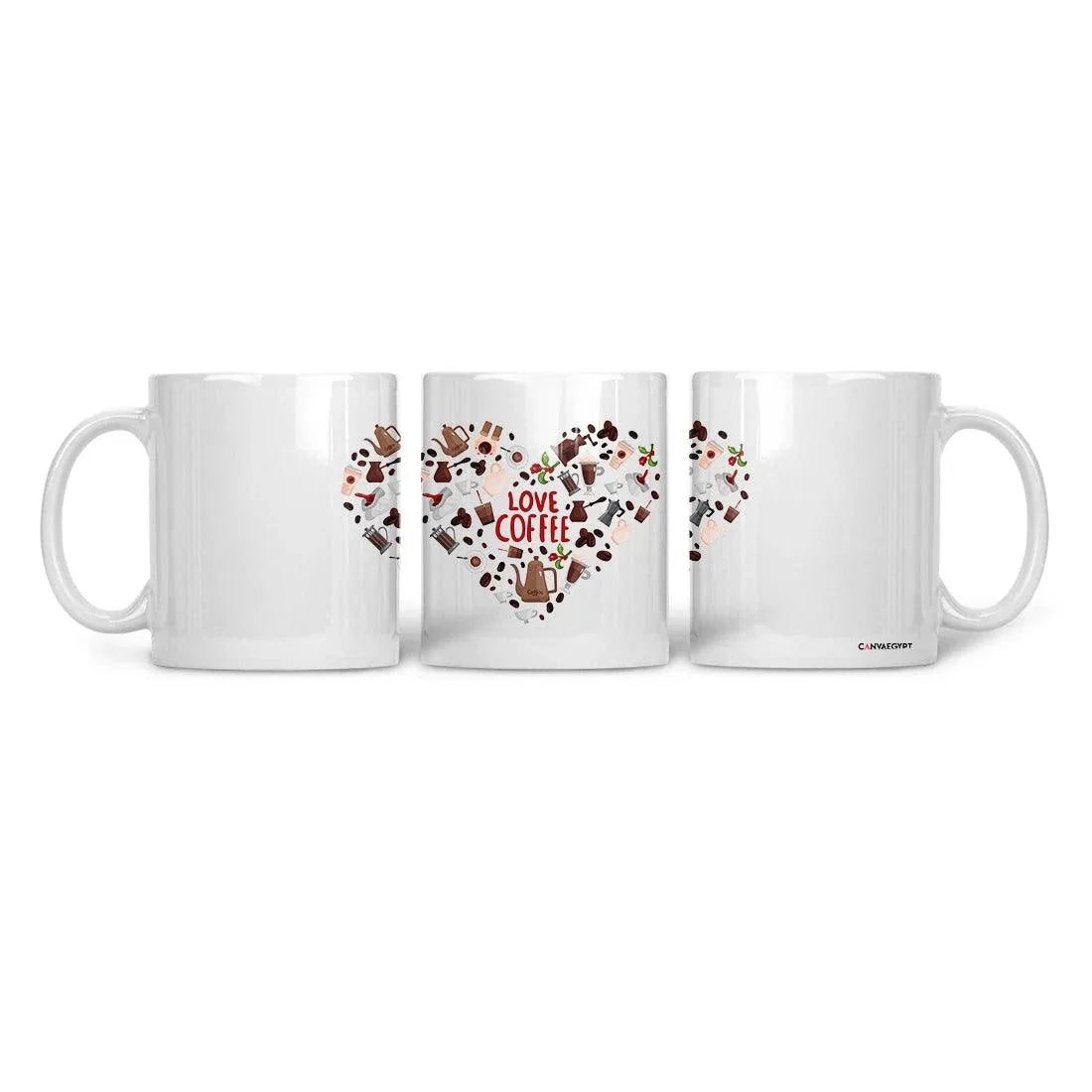 Ceramic Mug Love Coffee - CANVAEGYPT