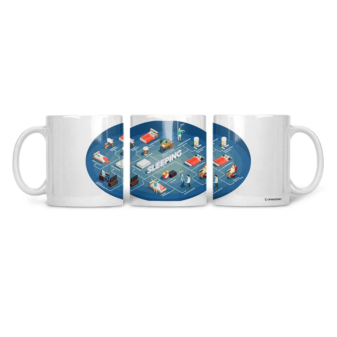 Ceramic Mug Sleeping isometric - CANVAEGYPT