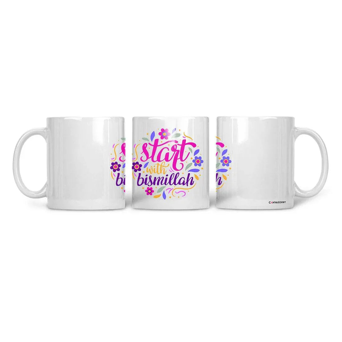 Ceramic Mug Start With Bismillah - CANVAEGYPT