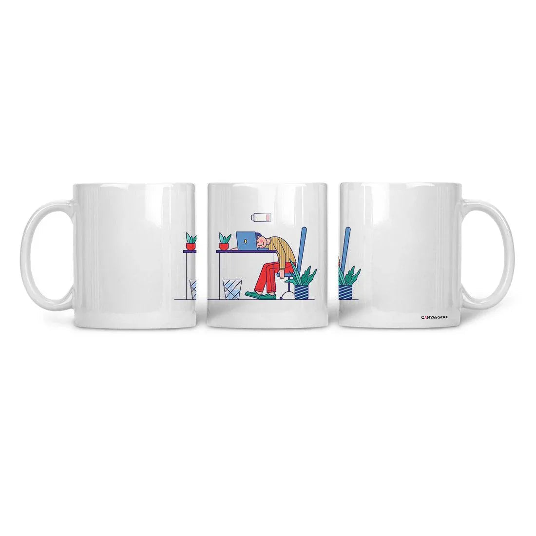 Ceramic Mug Tired - CANVAEGYPT