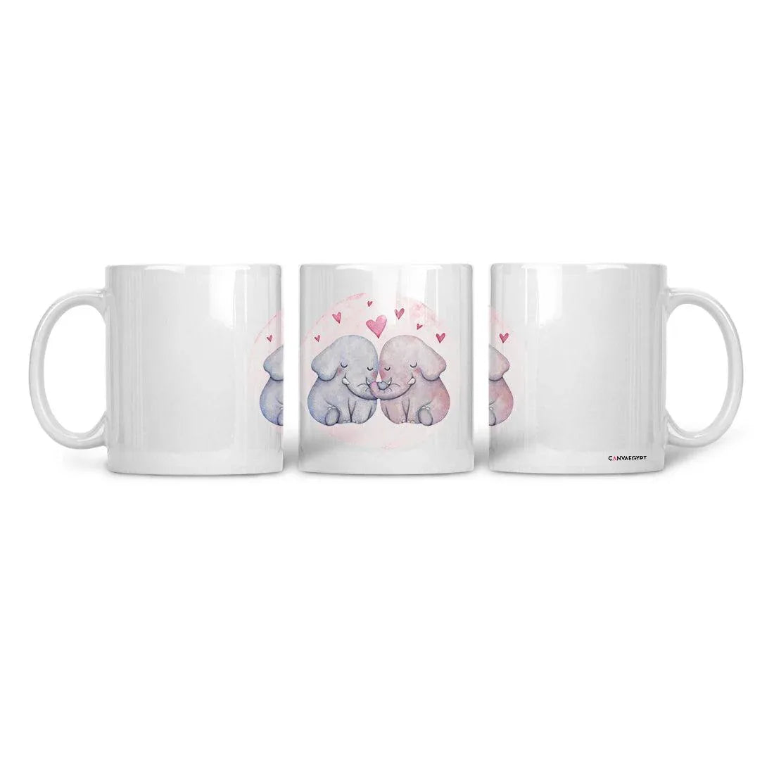Ceramic Mug elephant love - CANVAEGYPT