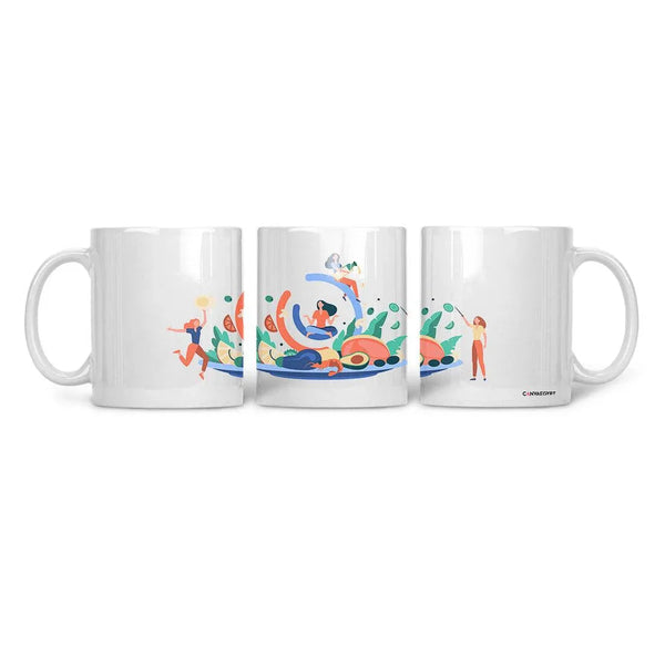 Ceramic Mug happy healthy women life - CANVAEGYPT