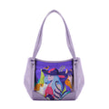 Lavender Leather Tote Bag Animal Lover