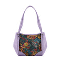 Lavender Leather Tote Bag Big Leafs