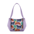 Lavender Leather Tote Bag Blooming Pink