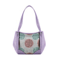 Lavender Leather Tote Bag Dots