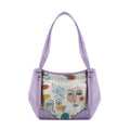 Lavender Leather Tote Bag Faces