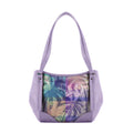 Lavender Leather Tote Bag Palm Art