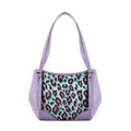 Lavender Leather Tote Bag Purple Abstract