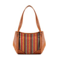 Leather Tote Bag African Pattern
