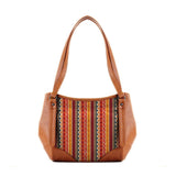 Leather Tote Bag African Pattern - CANVAEGYPT