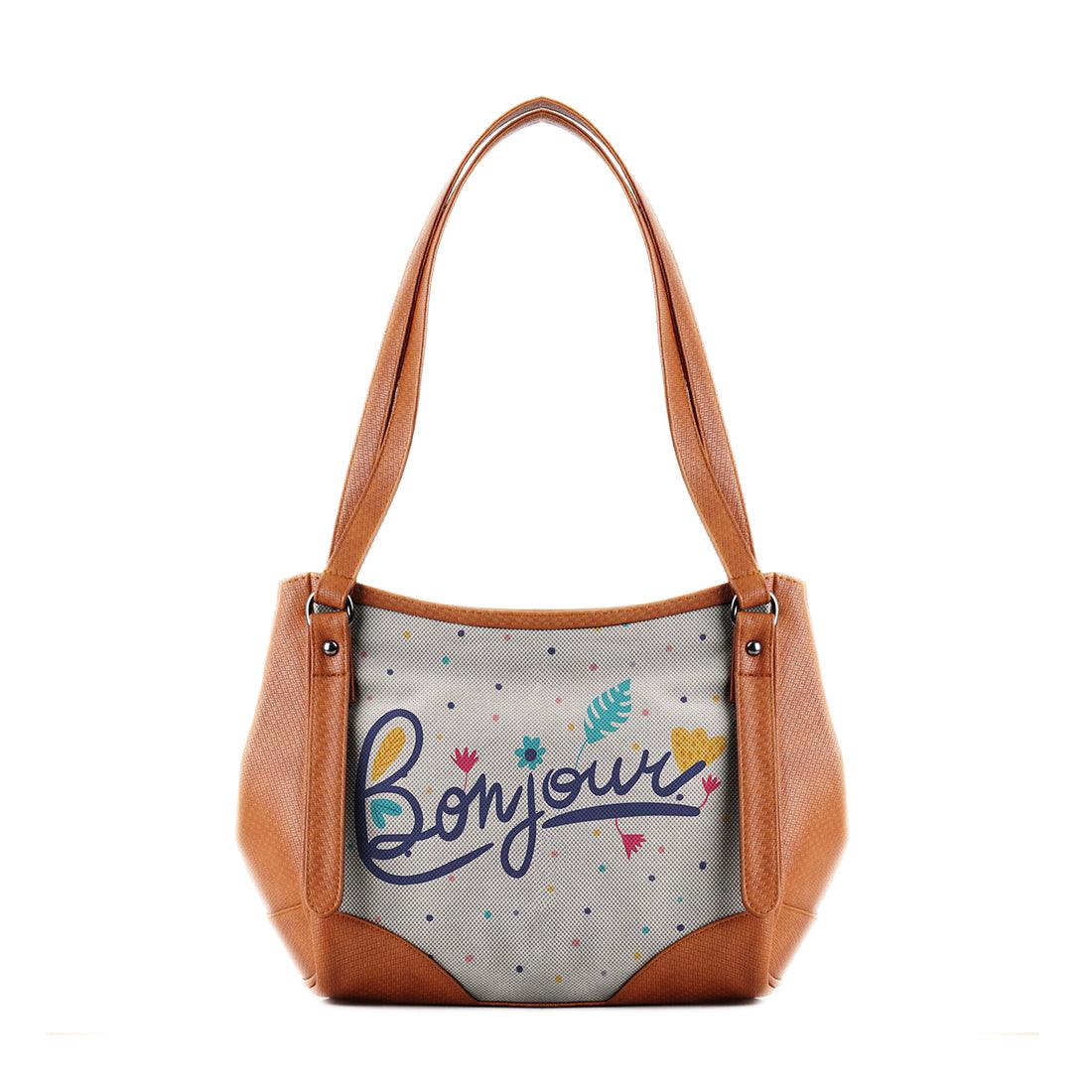 Leather Tote Bag Bonjour - CANVAEGYPT