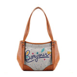 Leather Tote Bag Bonjour - CANVAEGYPT