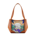 Leather Tote Bag Jungle mountains