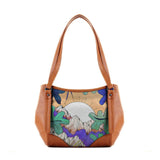 Leather Tote Bag Jungle mountains - CANVAEGYPT