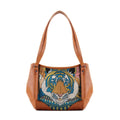 Leather Tote Bag Tiger in the mountains