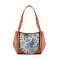 Leather Tote Bag Watercolor tropical