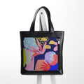 Leather Tote bag Abstract Tropical