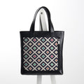 Leather Tote bag Coffee Blocks