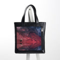 Leather Tote bag Deer Moon Abstract