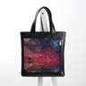 Leather Tote bag Deer Moon Abstract