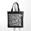 Leather Tote bag Flower lines