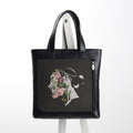 Leather Tote bag Flowers inside