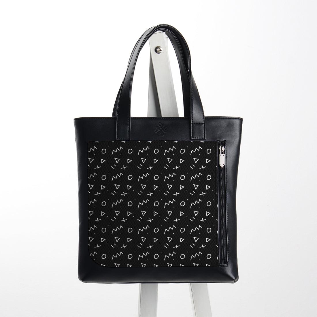Leather Tote bag Geo Shapes - CANVAEGYPT
