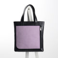 Leather Tote bag Purple Check